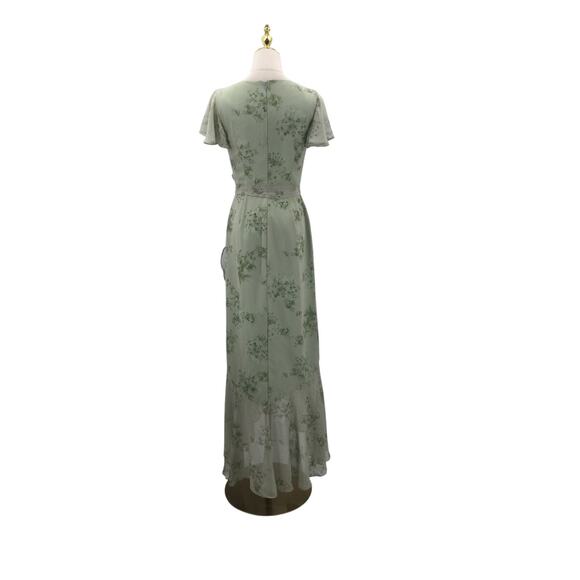 AW BRIDAL 10 L Pistachio Green Penoy floral Celia formal maxi dress NEW b95 - Picture 4 of 9